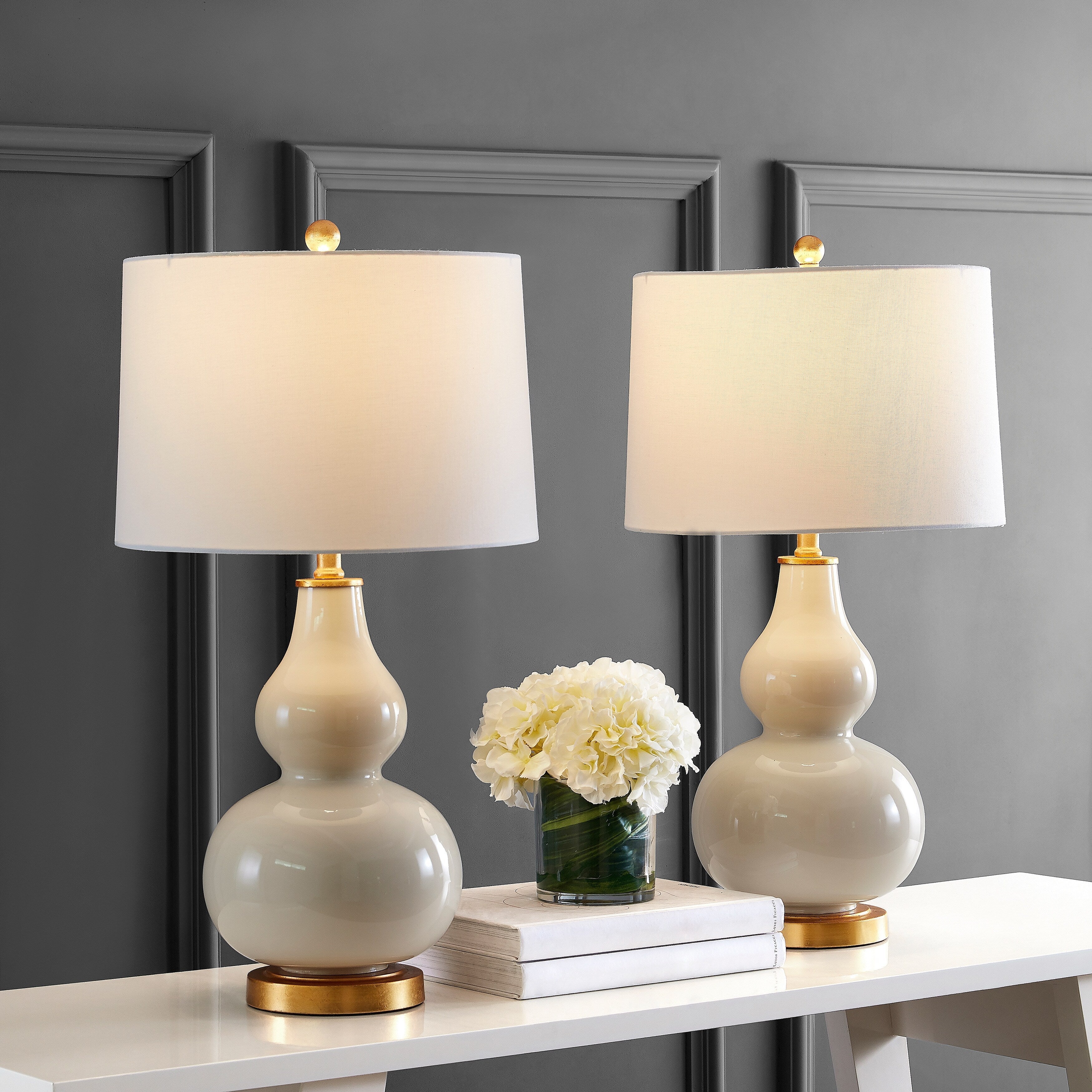 Lampada da tavolo Diede Gourd di SAFAVIEH Lighting (set di 2) - 15x15x28,5 - 15Wx15Dx29H