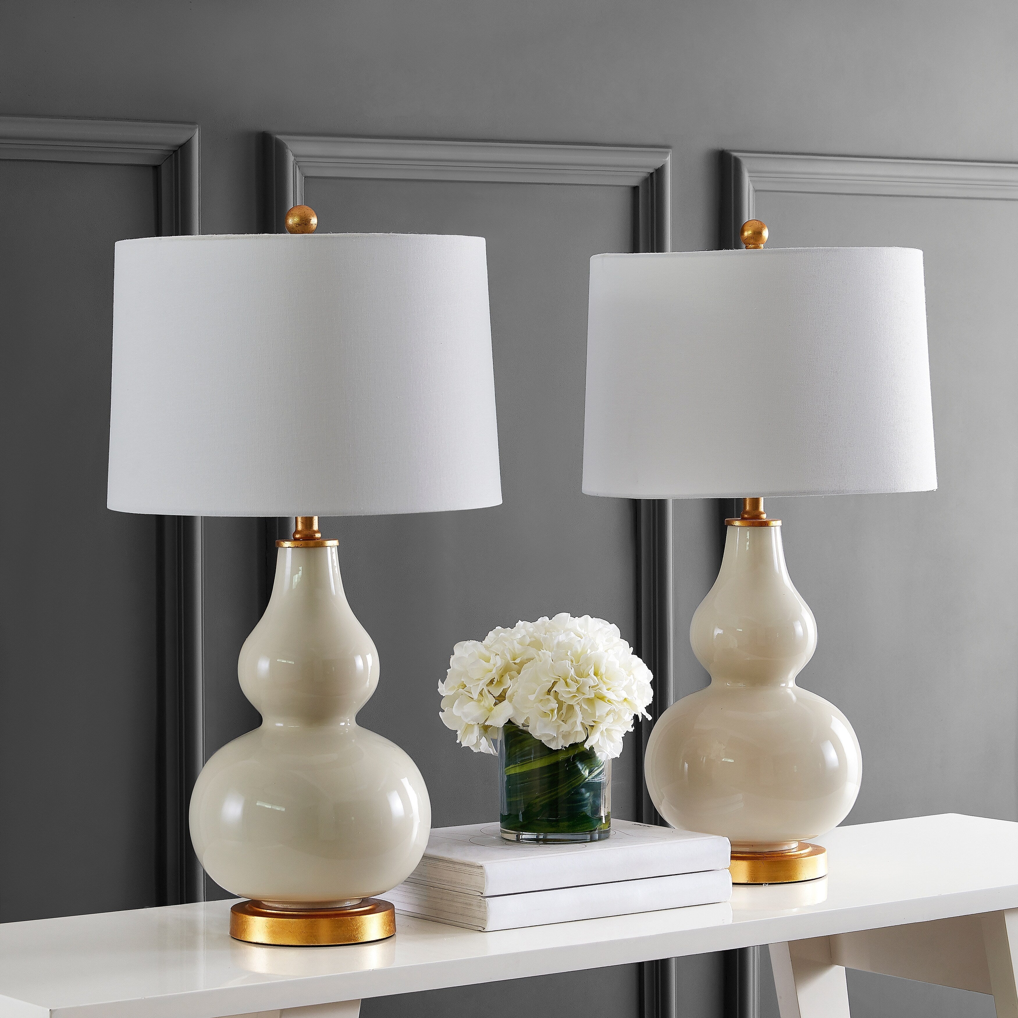 Lampada da tavolo Diede Gourd di SAFAVIEH Lighting (set di 2) - 15x15x28,5 - 15Wx15Dx29H
