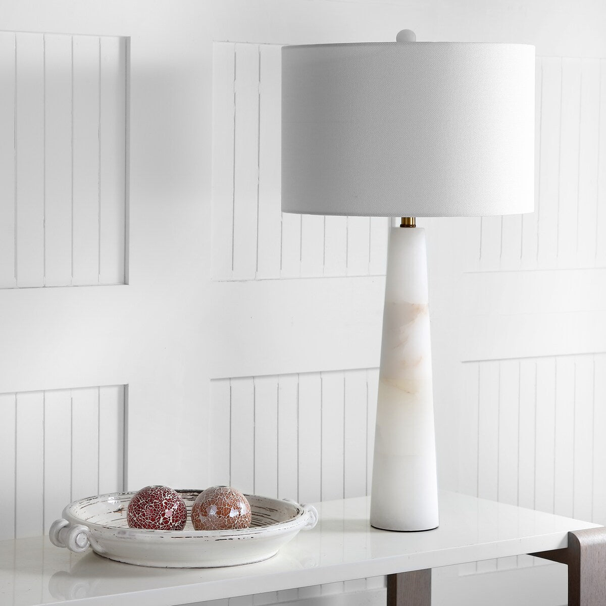 Lampada da tavolo a LED in alabastro Giorgiana da 30 pollici di SAFAVIEH Lighting - 15x15x30 - 15Wx15Dx30H