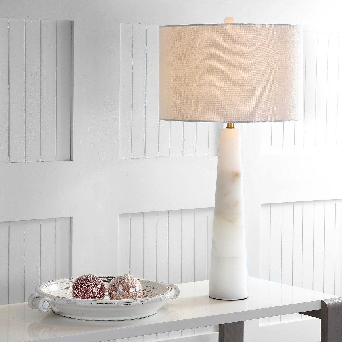Lampada da tavolo a LED in alabastro Giorgiana da 30 pollici di SAFAVIEH Lighting - 15x15x30 - 15Wx15Dx30H