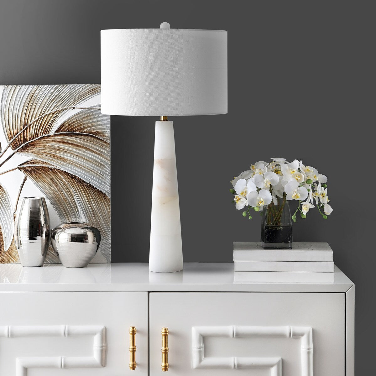 Lampada da tavolo a LED in alabastro Giorgiana da 30 pollici di SAFAVIEH Lighting - 15x15x30 - 15Wx15Dx30H