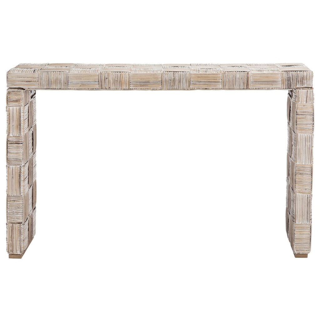 Tavolo consolle in rattan Mindel SAFAVIEH - 51Lx14Px32A