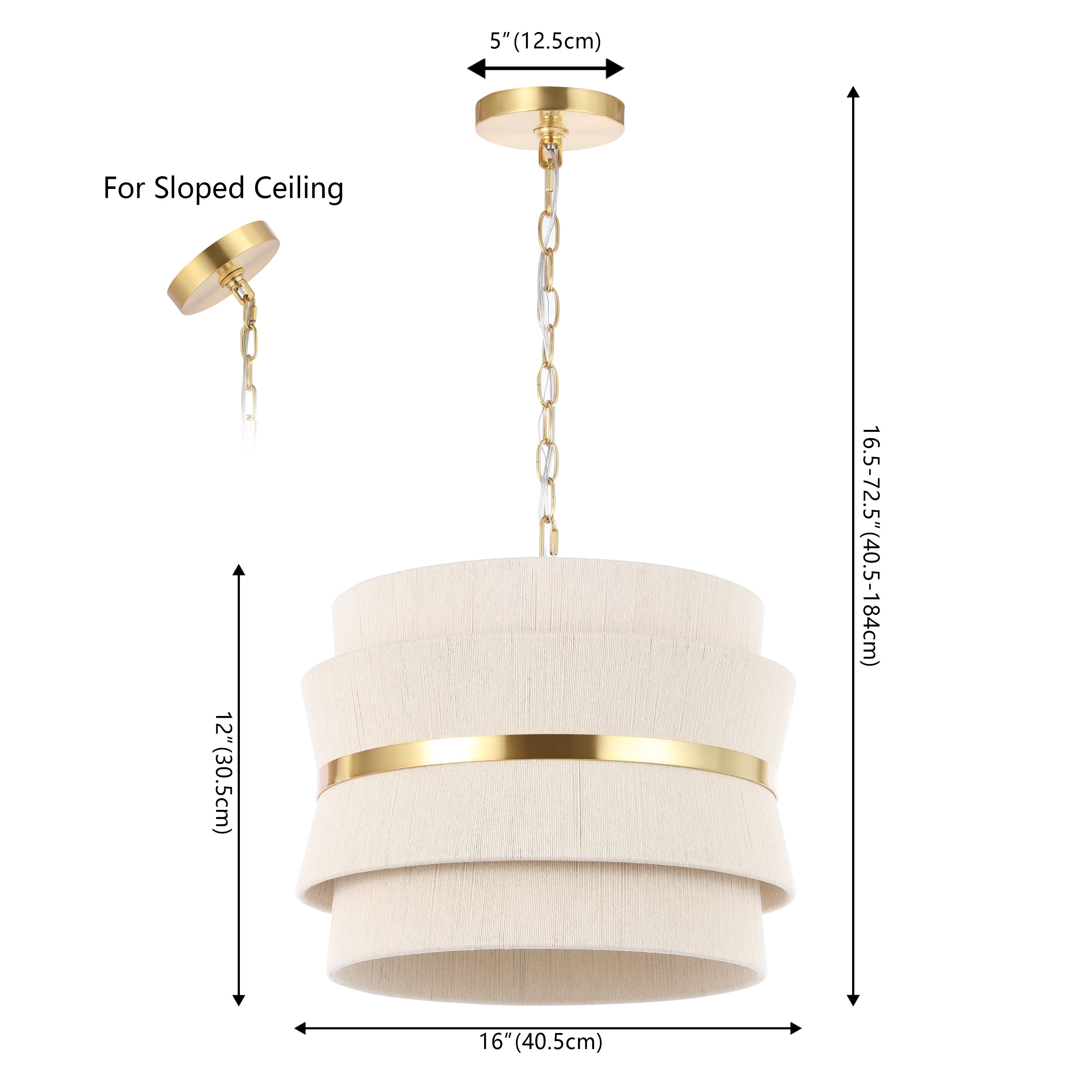 Lampada a sospensione regolabile SAFAVIEH Oprea a 3 luci (lampadine LED incluse) - 16 x 16 x 16,5-72,5