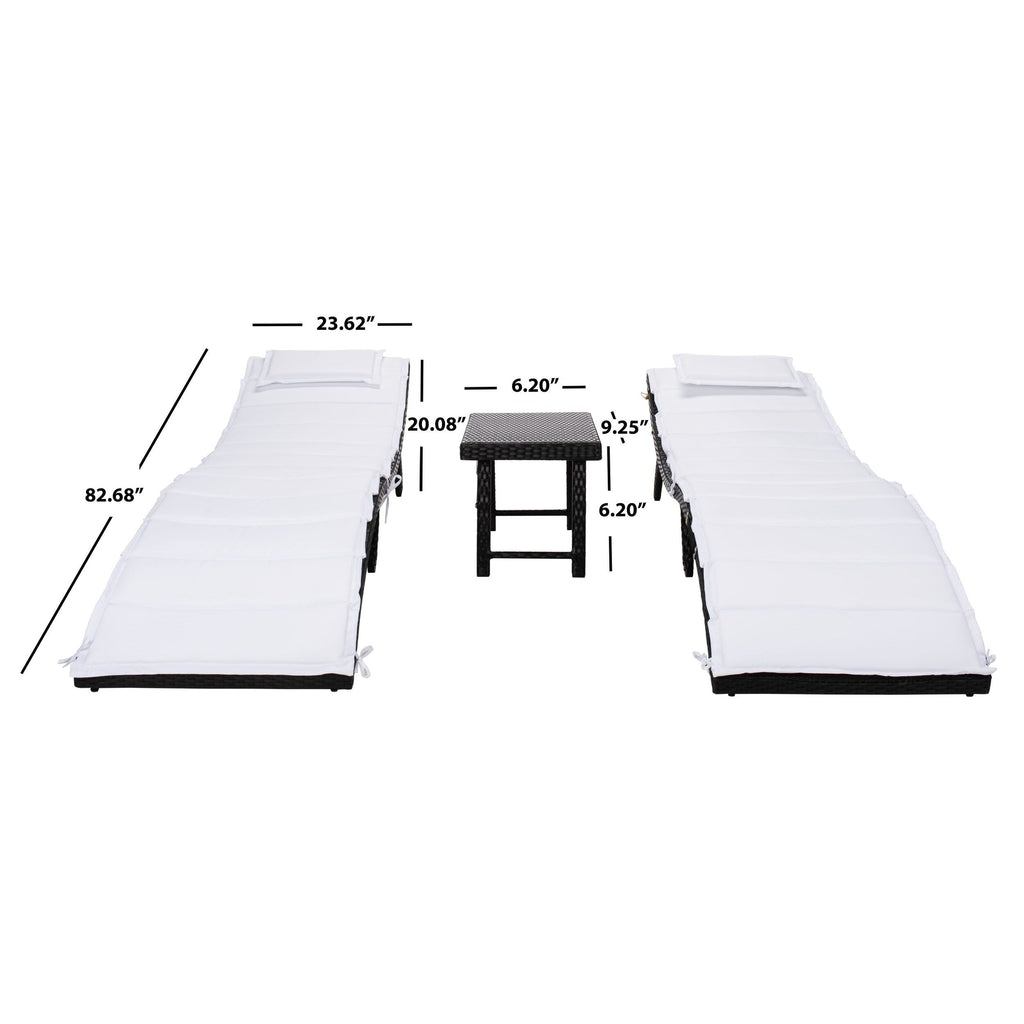 SAFAVIEH Set di lettini prendisole da esterno Blaguna da 3 pezzi - 83Lx20Px24A