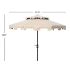 Ombrellone da mercato SAFAVIEH Outdoor Livia da 9 piedi con doppia cima, base non inclusa