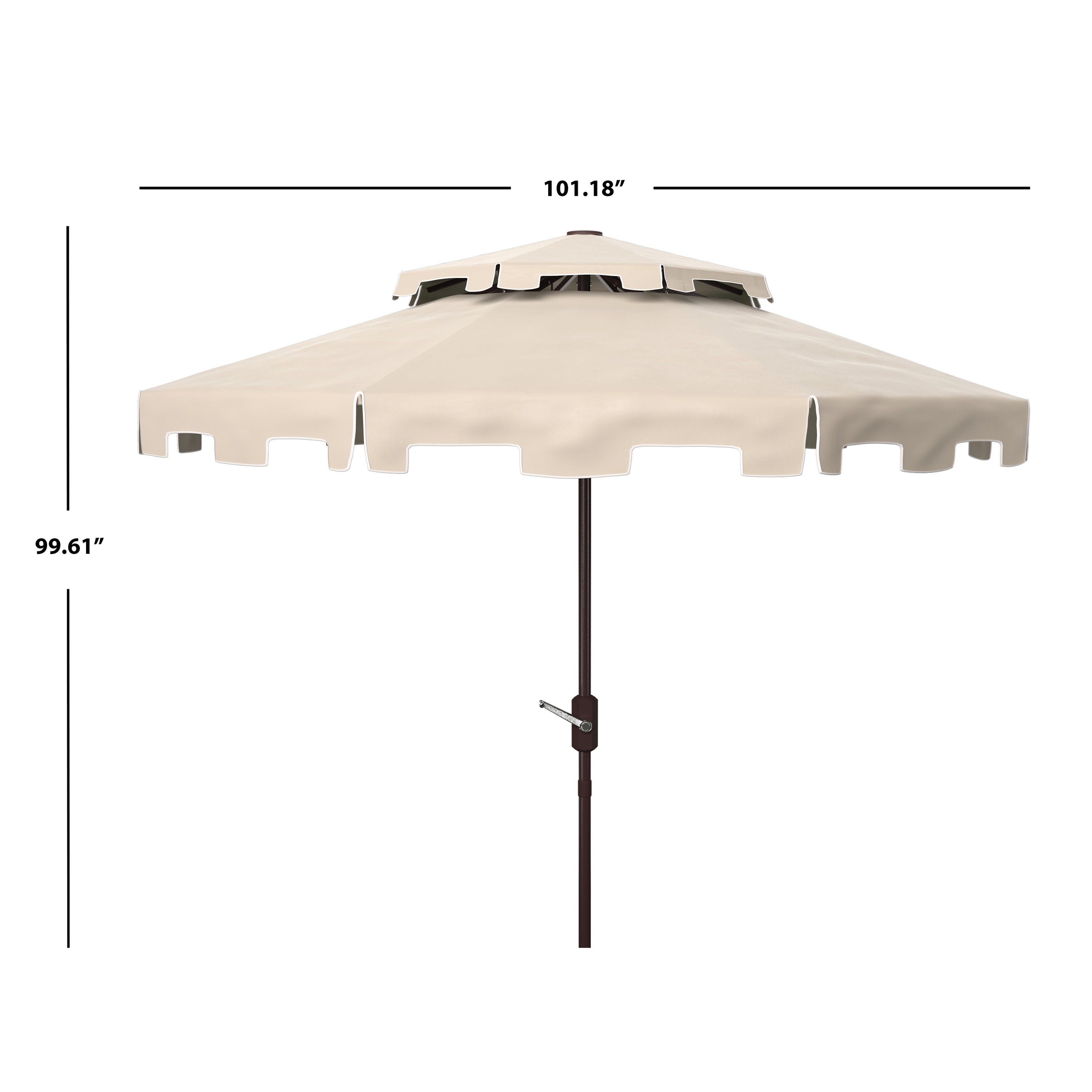 Ombrellone da mercato SAFAVIEH Outdoor Livia da 9 piedi con doppia cima, base non inclusa