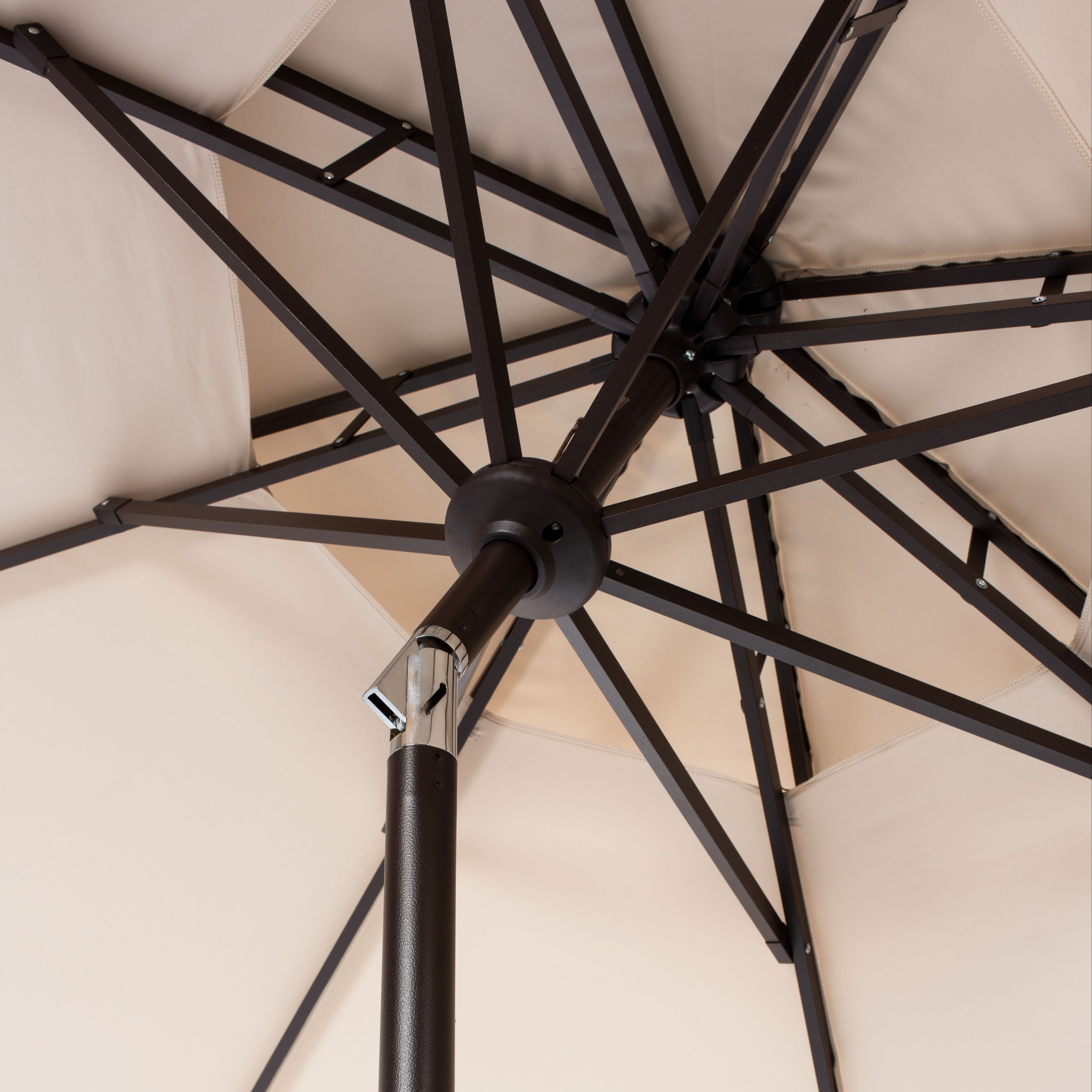 Ombrellone da mercato SAFAVIEH Outdoor Livia da 9 piedi con doppia cima, base non inclusa