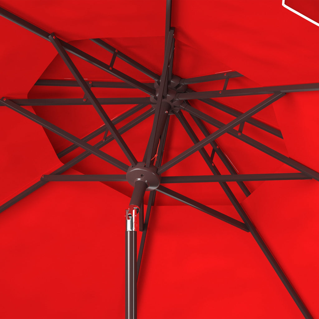 Ombrellone da mercato SAFAVIEH Outdoor Livia da 9 piedi con doppia cima, base non inclusa