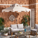 Ombrellone da mercato SAFAVIEH Outdoor Livia da 9 piedi con doppia cima, base non inclusa
