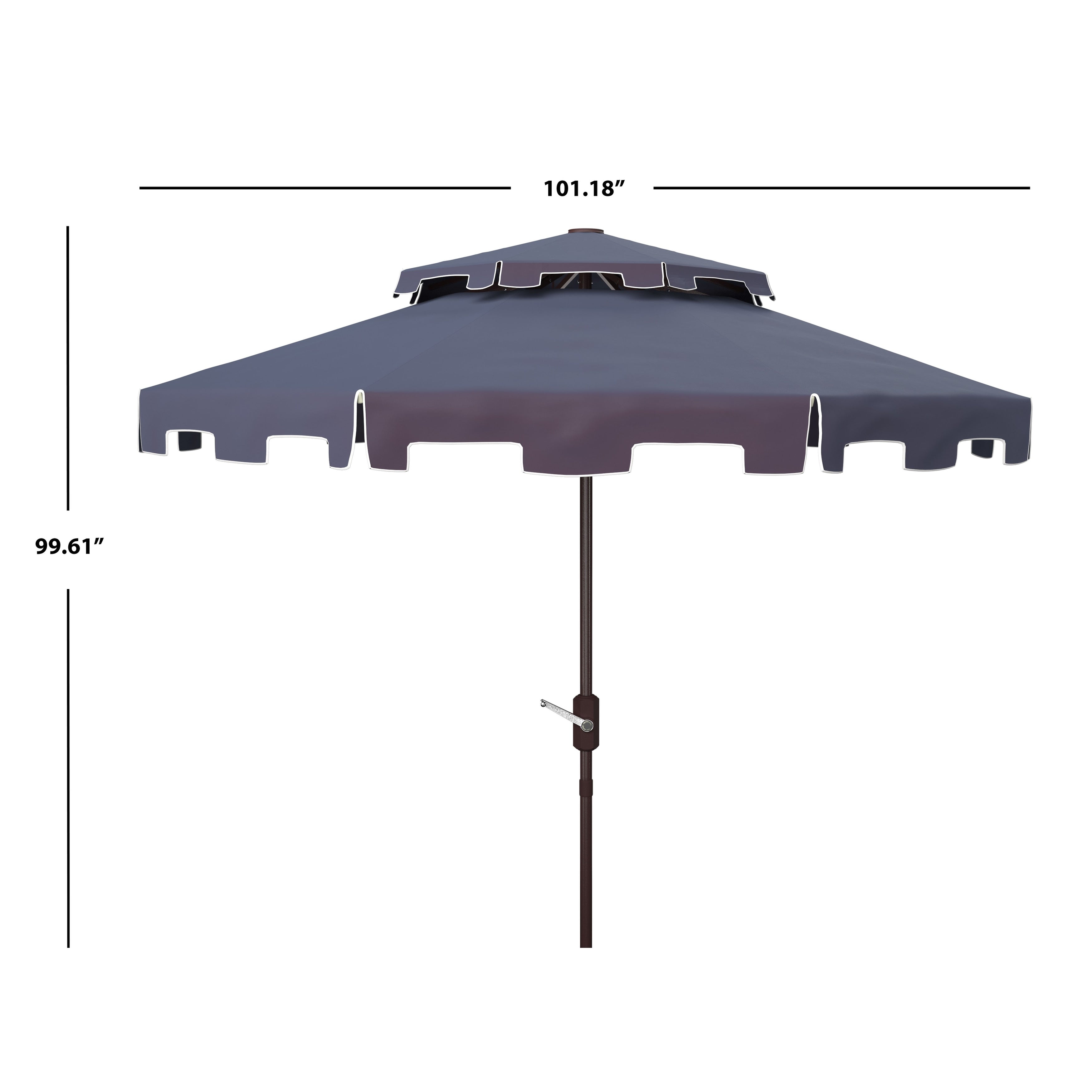 Ombrellone da mercato SAFAVIEH Outdoor Livia da 9 piedi con doppia cima, base non inclusa