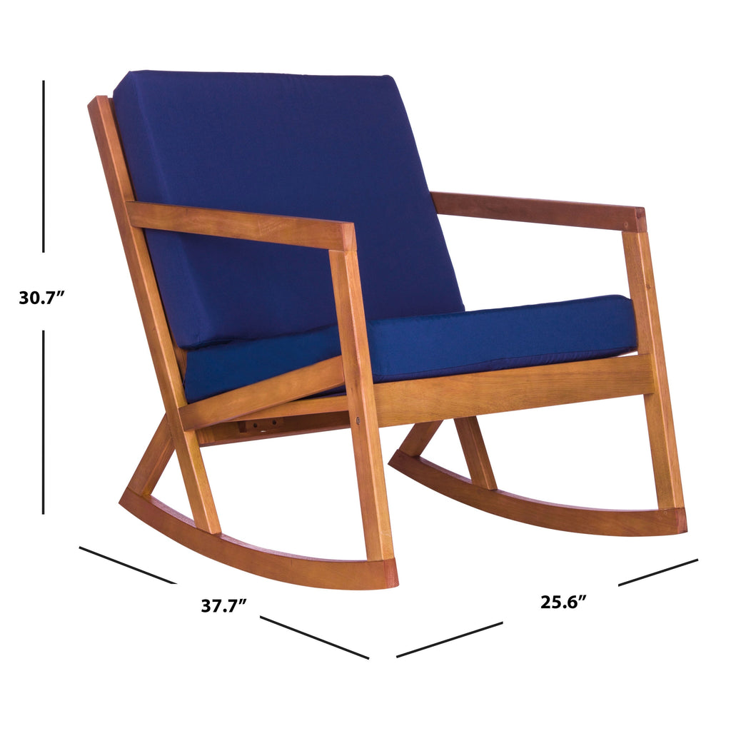 Sedia a dondolo da esterno SAFAVIEH Makaila con cuscino - 26L x 31P x 38A
