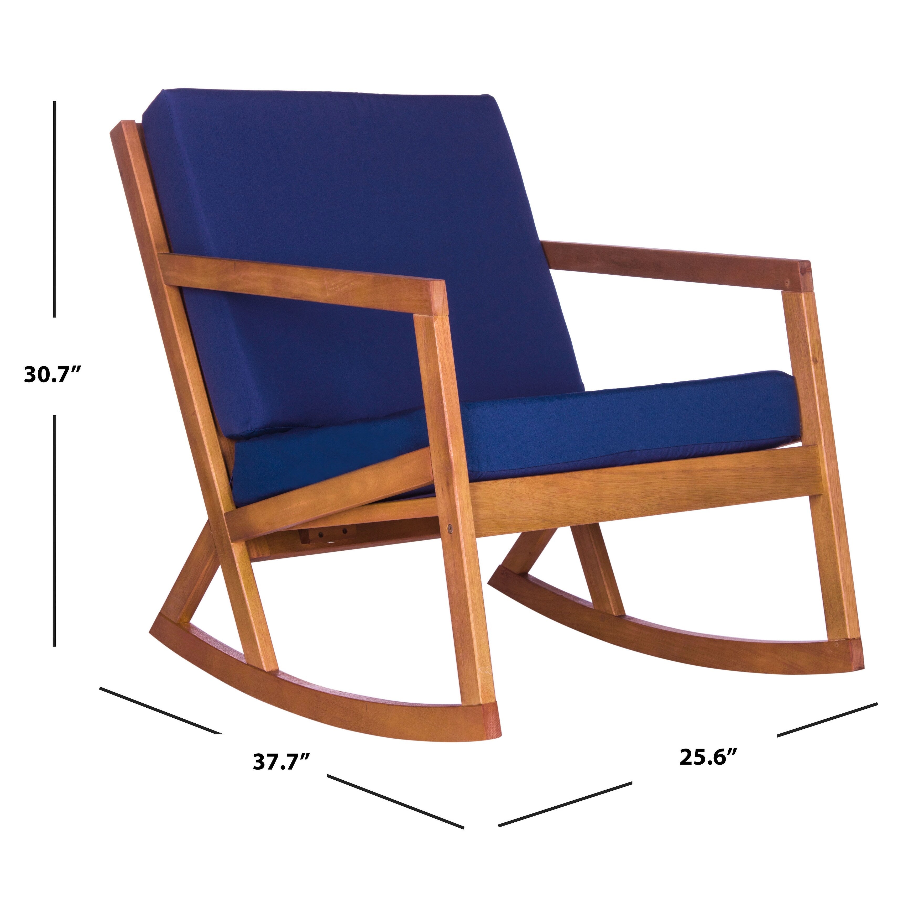 Sedia a dondolo da esterno SAFAVIEH Makaila con cuscino - 26L x 31P x 38A