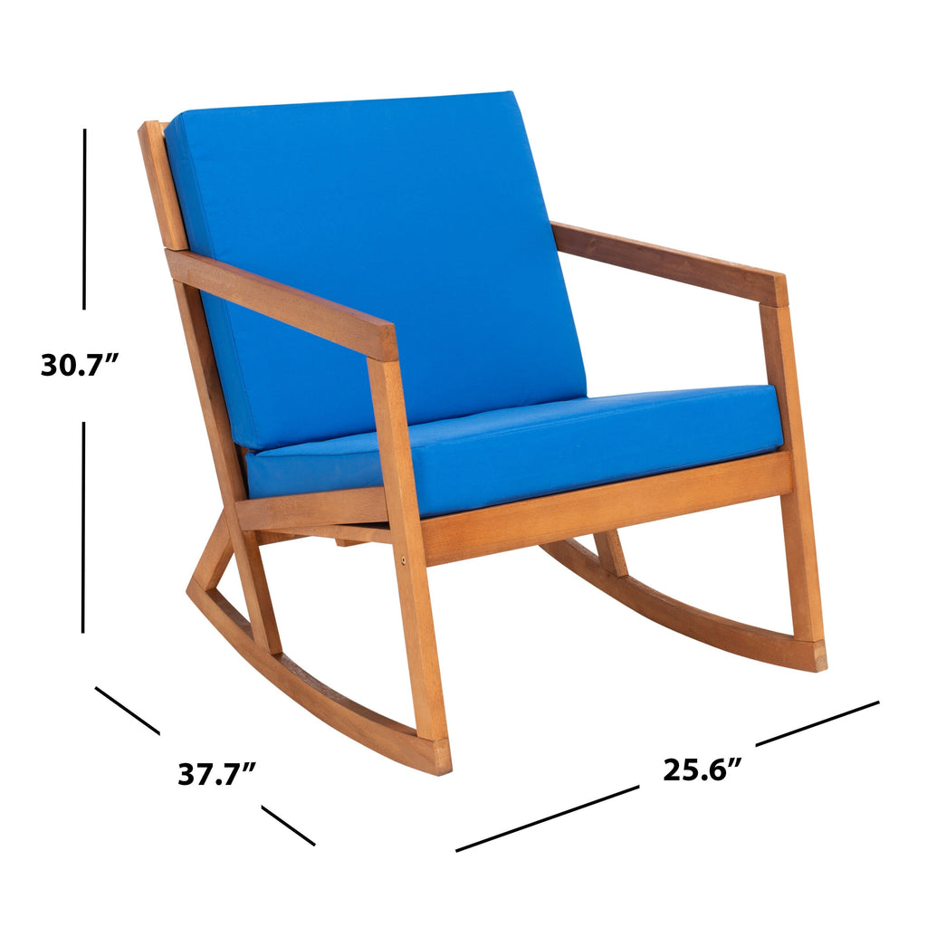 Sedia a dondolo da esterno SAFAVIEH Makaila con cuscino - 26L x 31P x 38A