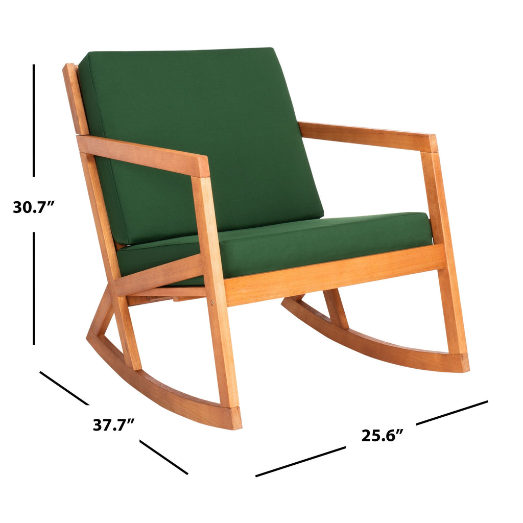 Sedia a dondolo da esterno SAFAVIEH Makaila con cuscino - 26L x 31P x 38A