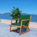 Sedia a dondolo da esterno SAFAVIEH Makaila con cuscino - 26L x 31P x 38A