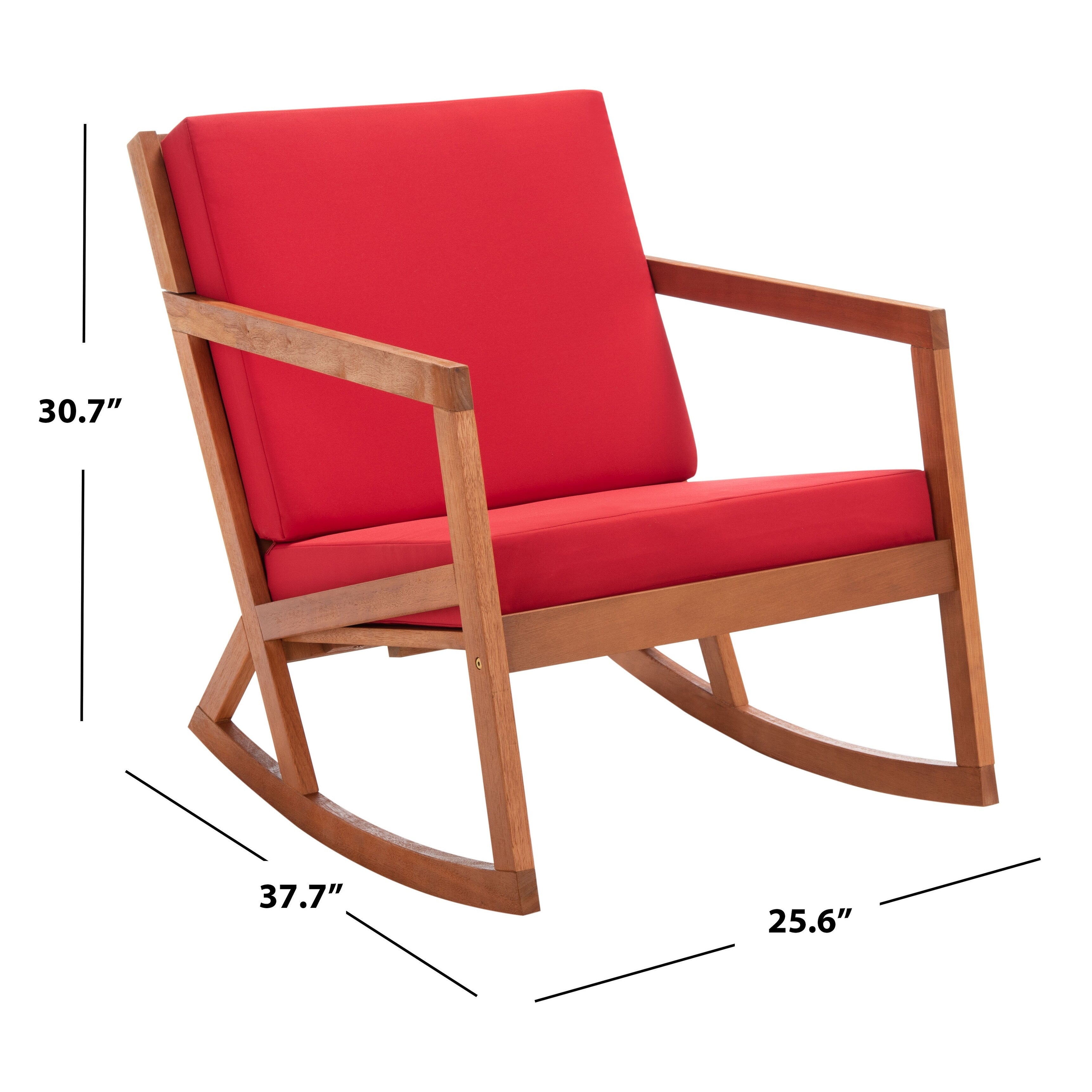 Sedia a dondolo da esterno SAFAVIEH Makaila con cuscino - 26L x 31P x 38A