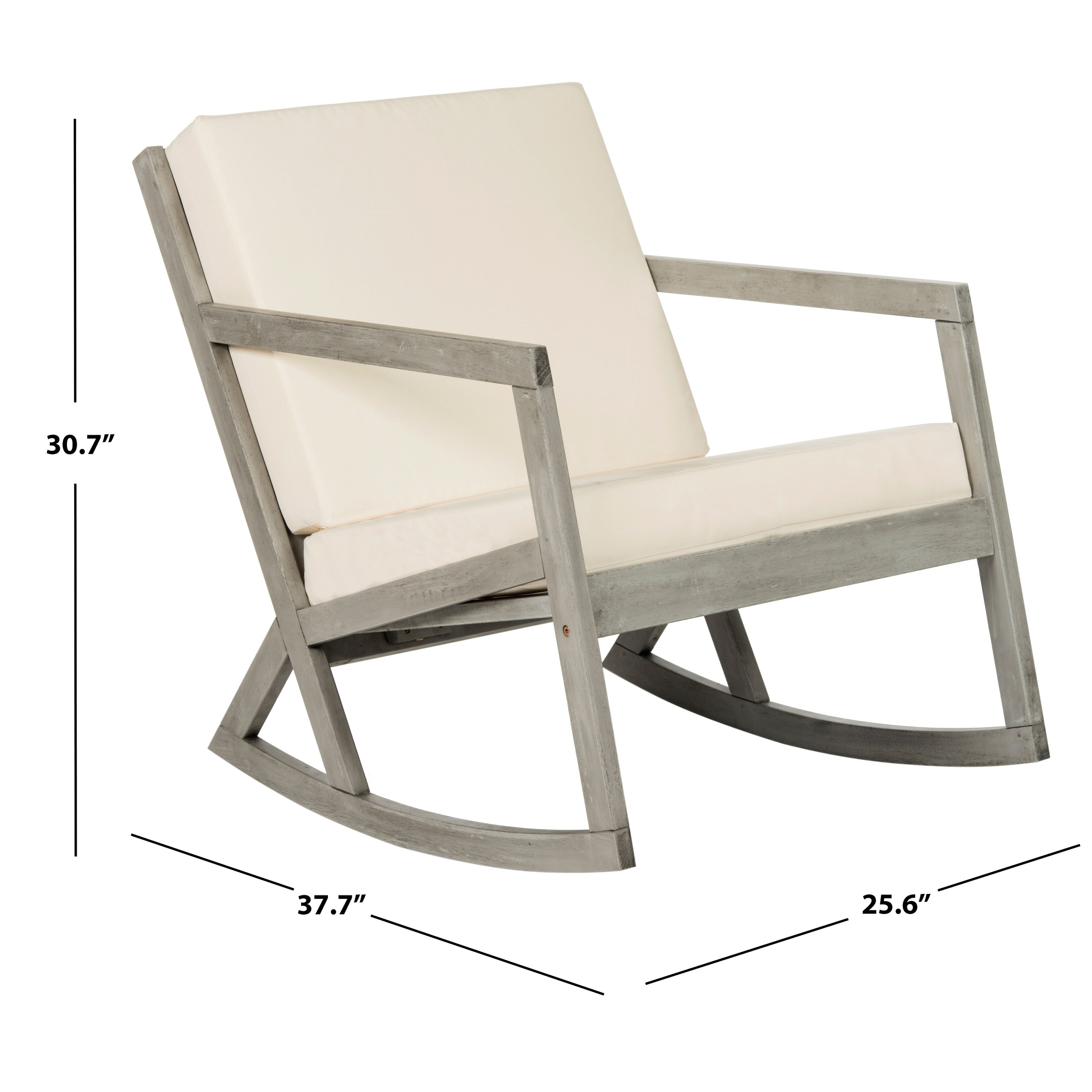 Sedia a dondolo da esterno SAFAVIEH Makaila con cuscino - 26L x 31P x 38A
