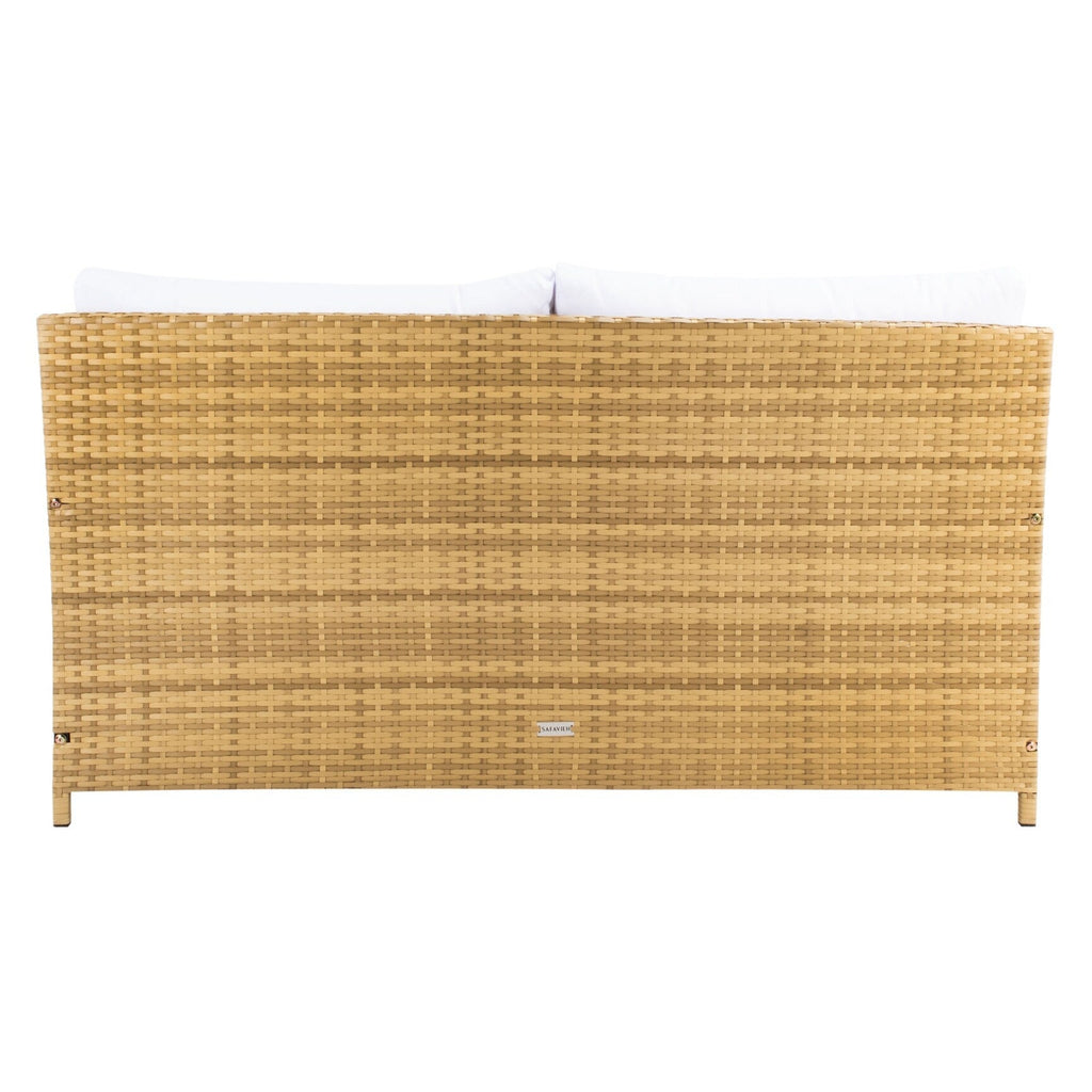 Divano letto da esterno in vimini Taniyah SAFAVIEH con cuscino e cuscini - 53L x 28P x 62A