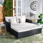 Divano letto da esterno in vimini Taniyah SAFAVIEH con cuscino e cuscini - 53L x 28P x 62A