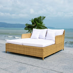 Divano letto da esterno in vimini Taniyah SAFAVIEH con cuscino e cuscini - 53L x 28P x 62A