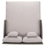 Divano letto da esterno in vimini Taniyah SAFAVIEH con cuscino e cuscini - 53L x 28P x 62A