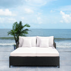Divano letto da esterno in vimini Taniyah SAFAVIEH con cuscino e cuscini - 53L x 28P x 62A