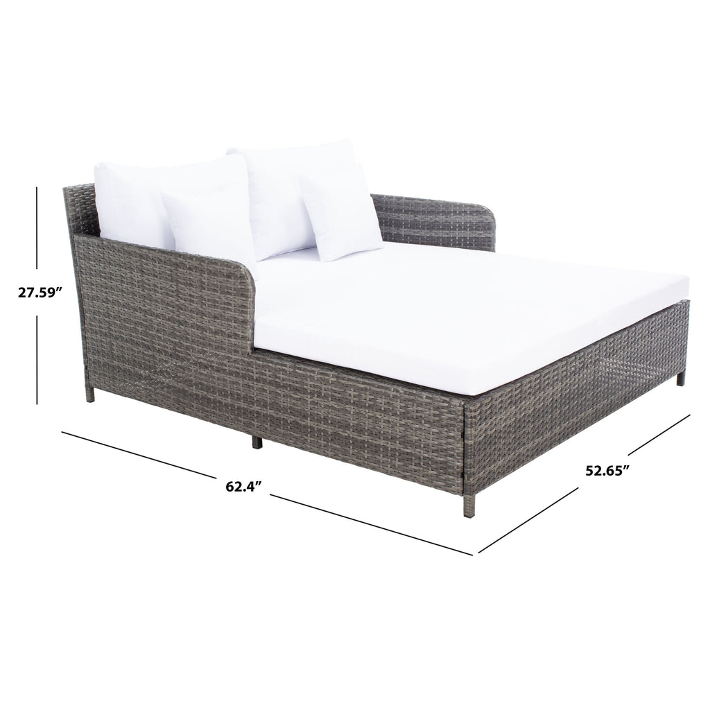 Divano letto da esterno in vimini Taniyah SAFAVIEH con cuscino e cuscini - 53L x 28P x 62A
