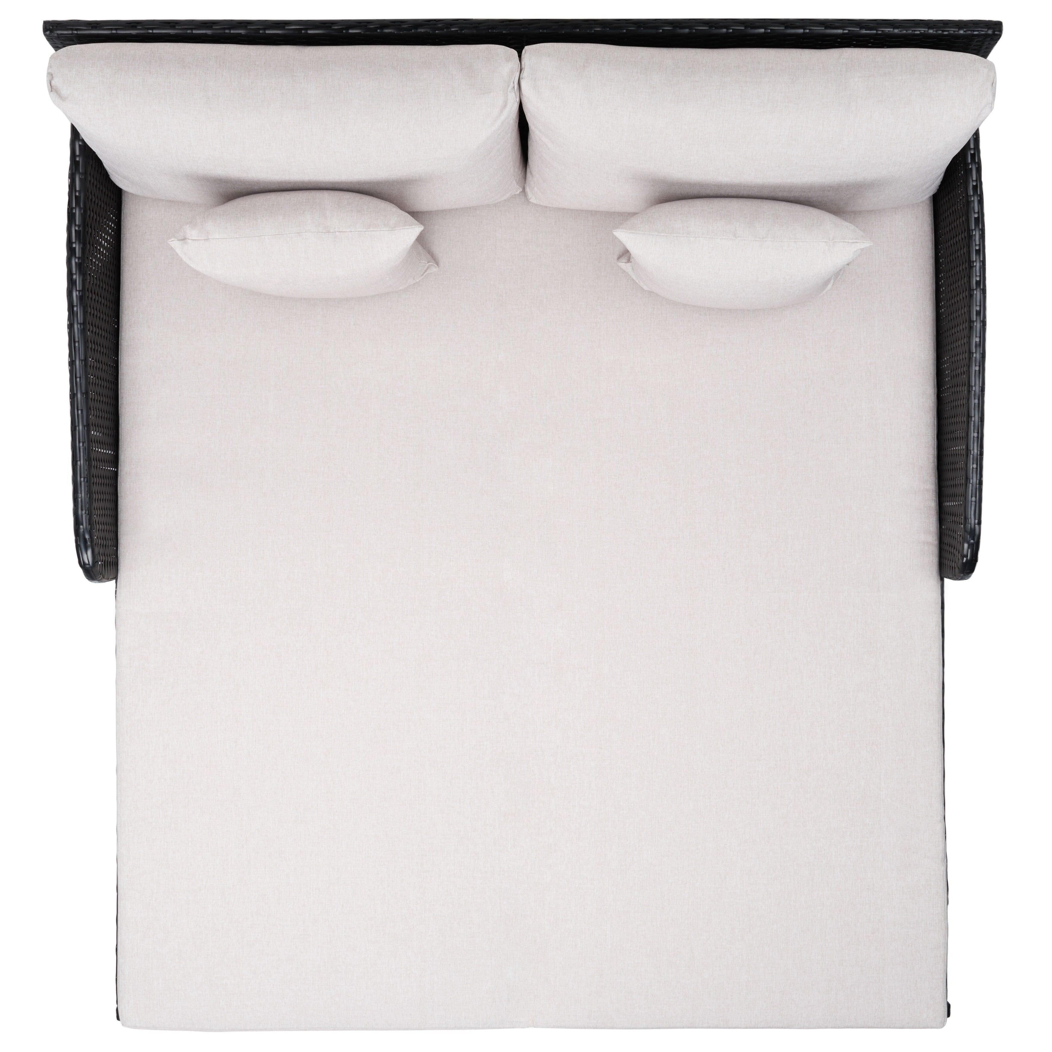 Divano letto da esterno in vimini Taniyah SAFAVIEH con cuscino e cuscini - 53L x 28P x 62A