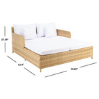 Divano letto da esterno in vimini Taniyah SAFAVIEH con cuscino e cuscini - 53L x 28P x 62A