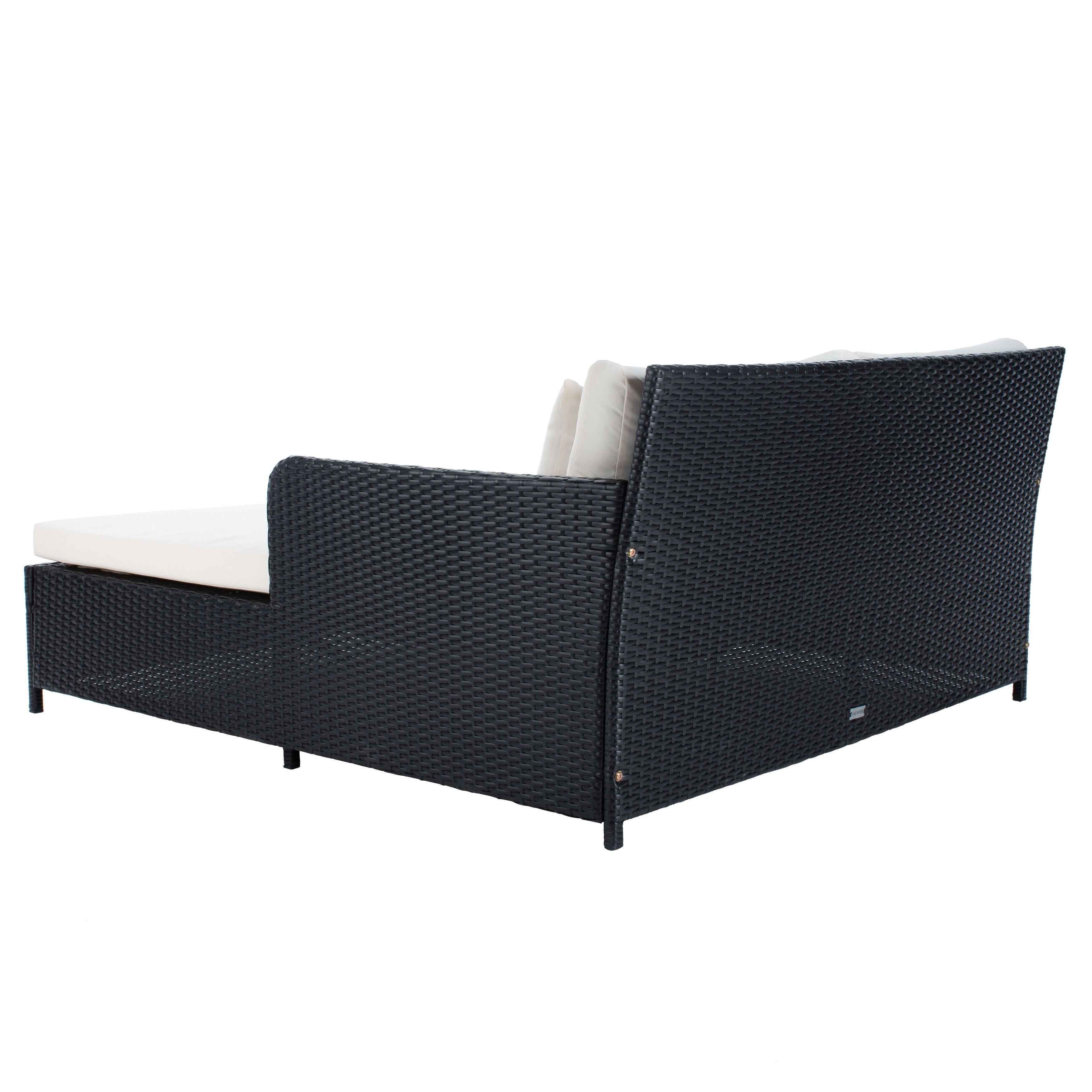 Divano letto da esterno in vimini Taniyah SAFAVIEH con cuscino e cuscini - 53L x 28P x 62A