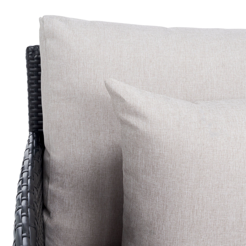 Divano letto da esterno in vimini Taniyah SAFAVIEH con cuscino e cuscini - 53L x 28P x 62A