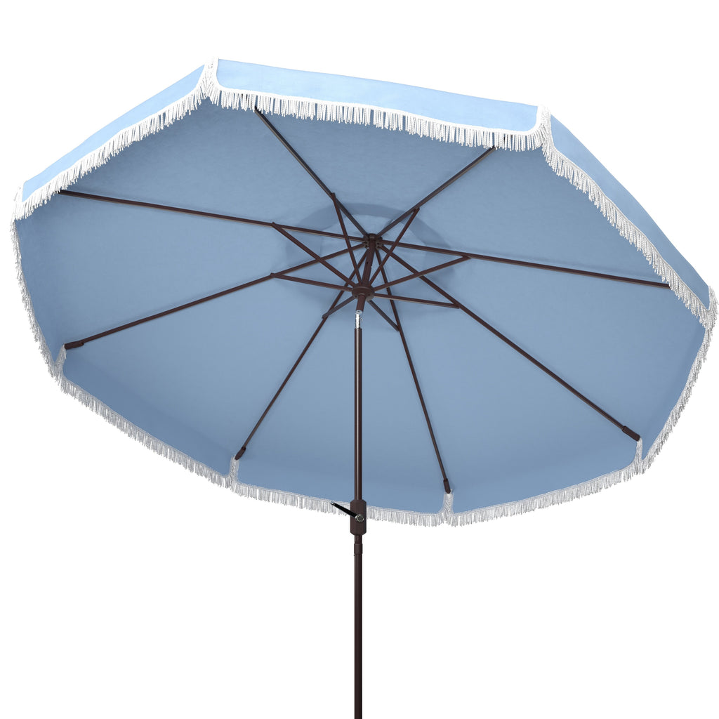 Ombrellone da esterno SAFAVIEH Ronette Fringe da 9 piedi con manovella