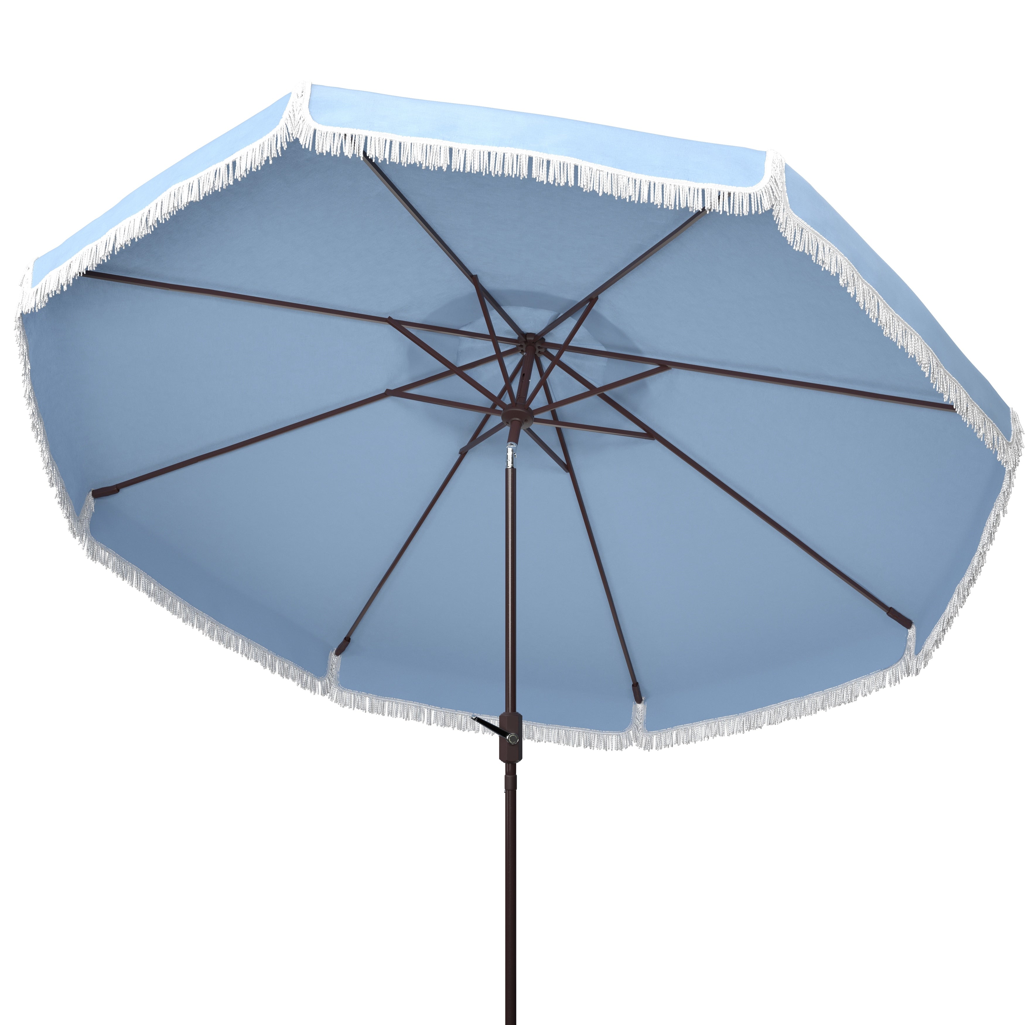 Ombrellone da esterno SAFAVIEH Ronette Fringe da 9 piedi con manovella