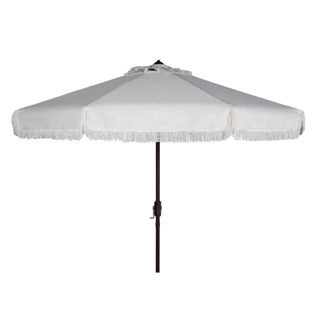 Ombrellone da esterno SAFAVIEH Ronette Fringe da 9 piedi con manovella