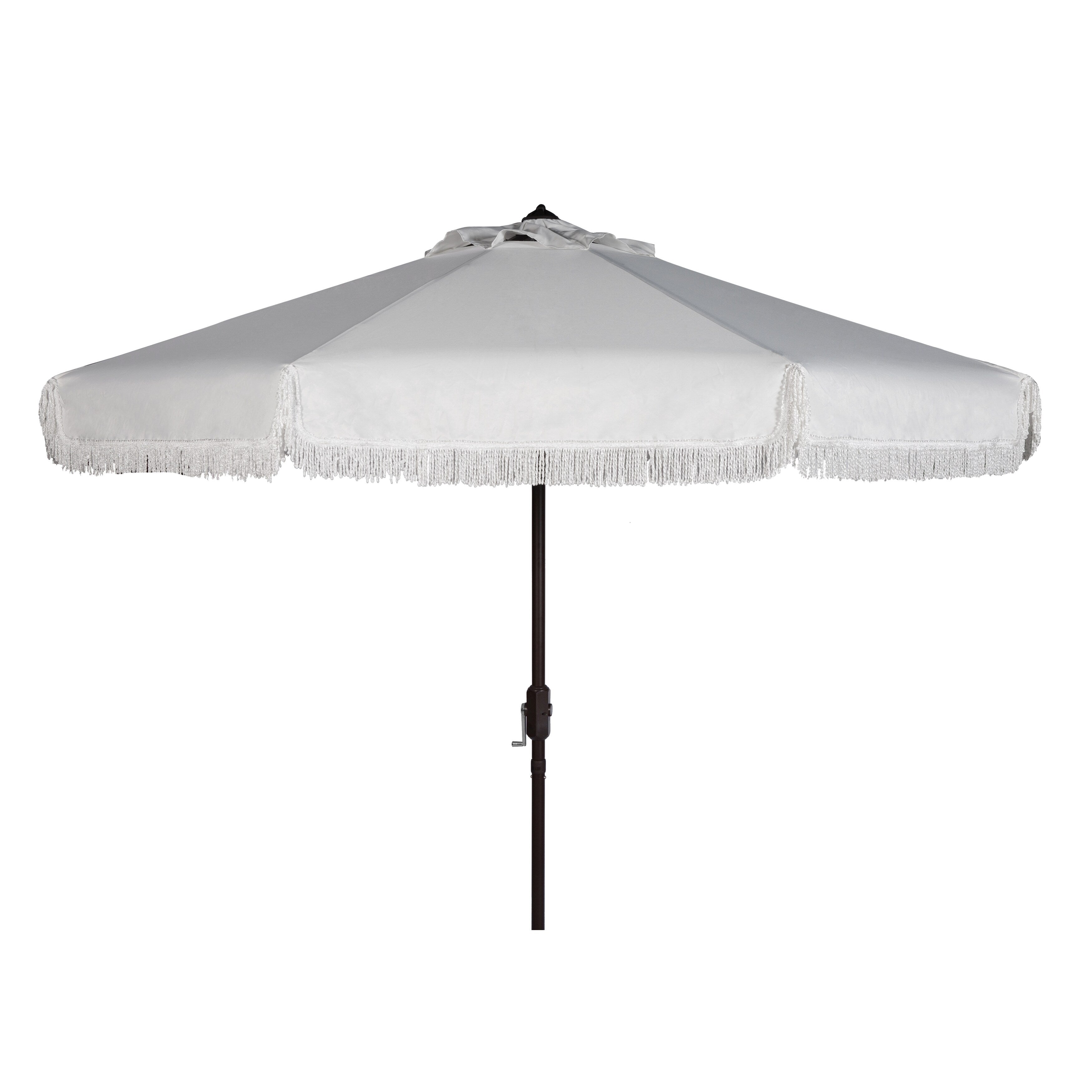 Ombrellone da esterno SAFAVIEH Ronette Fringe da 9 piedi con manovella