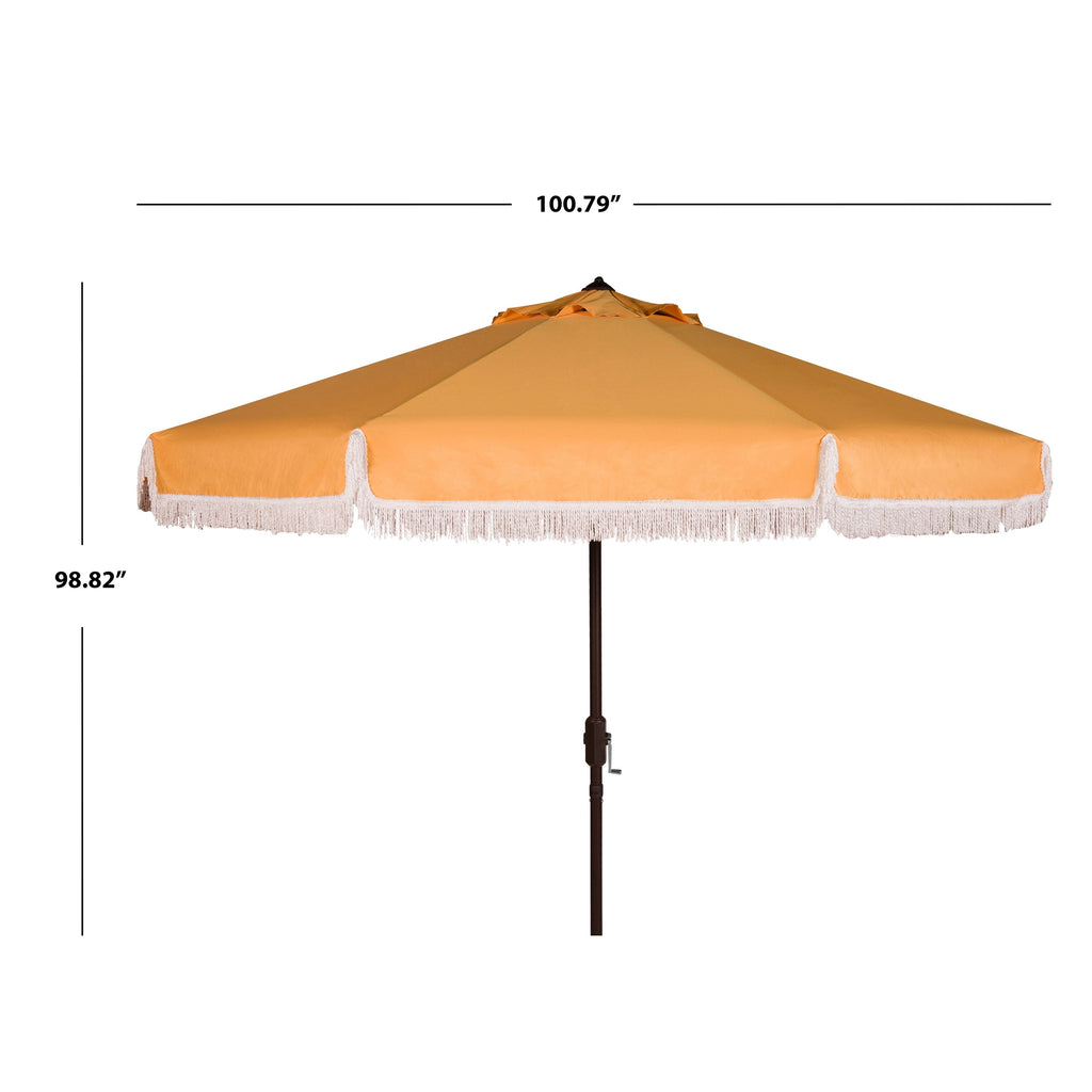 Ombrellone da esterno SAFAVIEH Ronette Fringe da 9 piedi con manovella