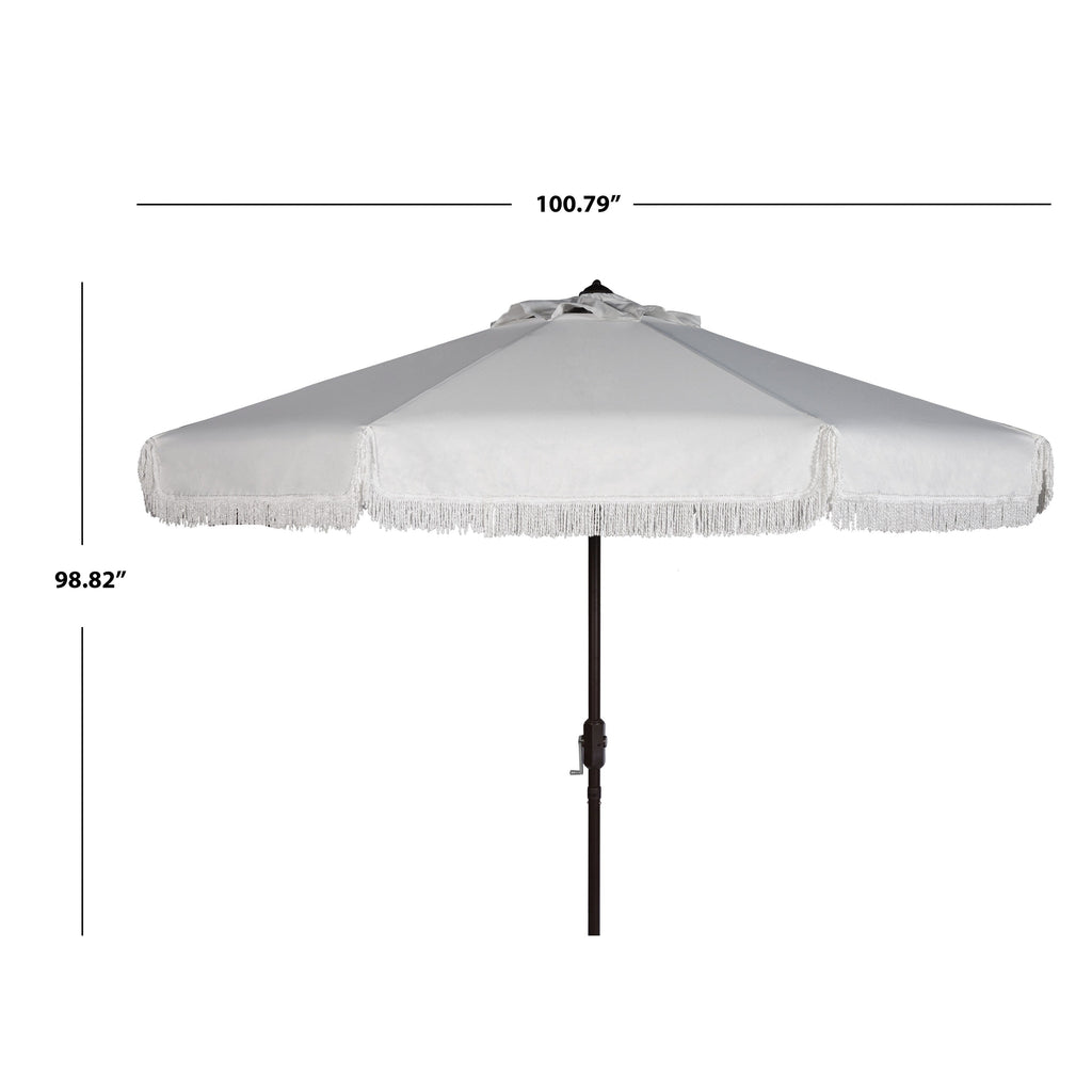Ombrellone da esterno SAFAVIEH Ronette Fringe da 9 piedi con manovella
