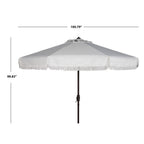 Ombrellone da esterno SAFAVIEH Ronette Fringe da 9 piedi con manovella