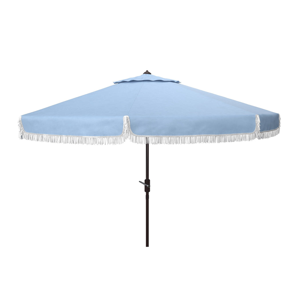 Ombrellone da esterno SAFAVIEH Ronette Fringe da 9 piedi con manovella