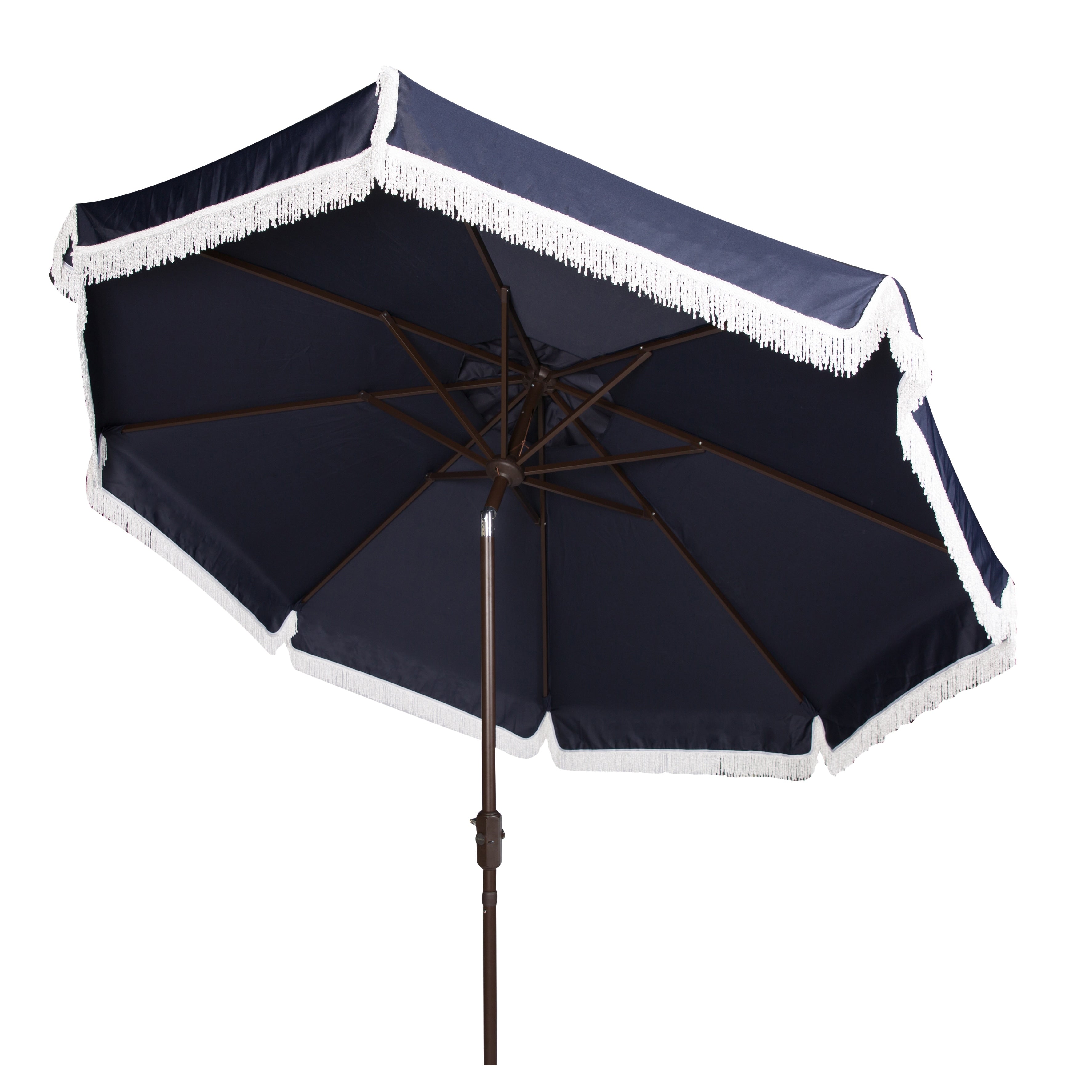 Ombrellone da esterno SAFAVIEH Ronette Fringe da 9 piedi con manovella