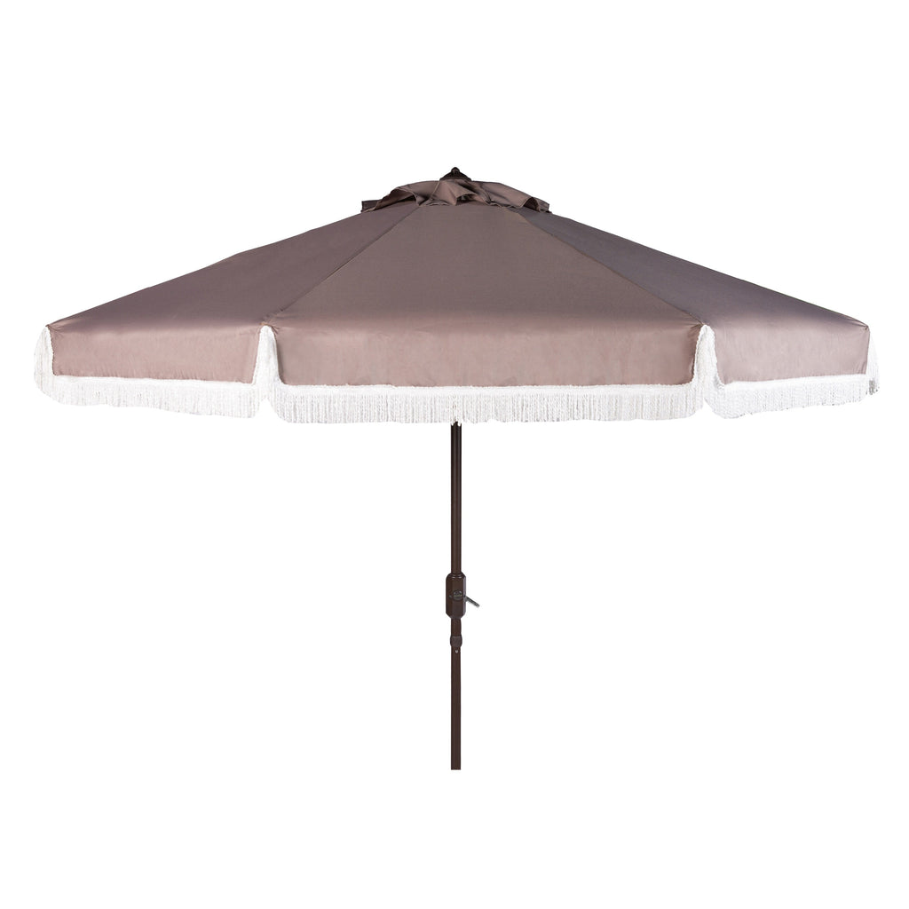 Ombrellone da esterno SAFAVIEH Ronette Fringe da 9 piedi con manovella