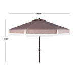 Ombrellone da esterno SAFAVIEH Ronette Fringe da 9 piedi con manovella