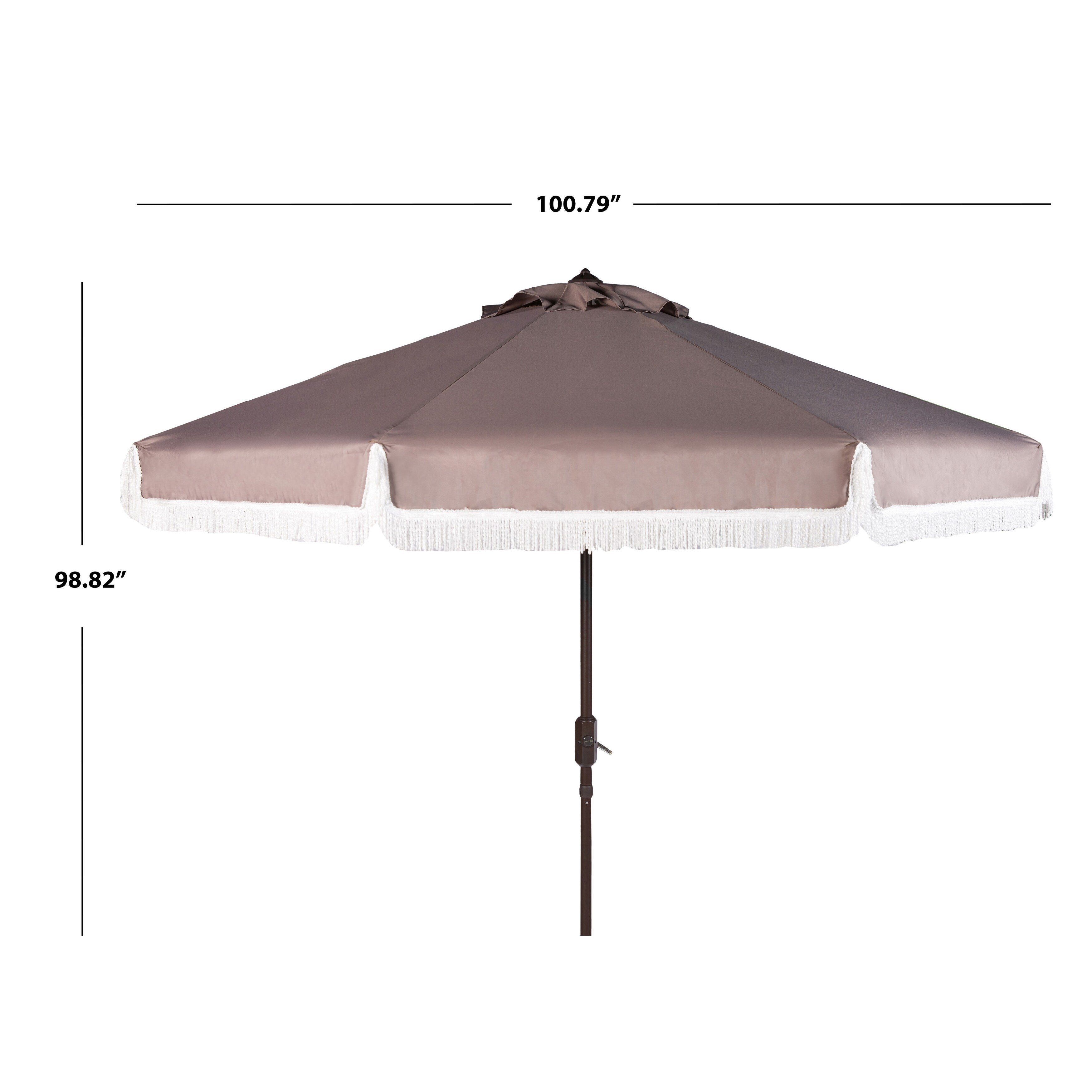 Ombrellone da esterno SAFAVIEH Ronette Fringe da 9 piedi con manovella