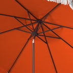 Ombrellone da esterno SAFAVIEH Ronette Fringe da 9 piedi con manovella