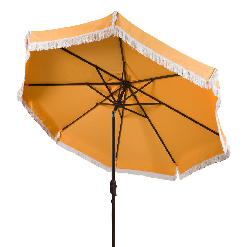 Ombrellone da esterno SAFAVIEH Ronette Fringe da 9 piedi con manovella