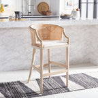 Sgabello da bar SAFAVIEH Virona Rattan da 30 pollici - 22,3 L x 20,5 L x 39 A - 22 L x 21 P x 39 A