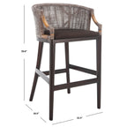 Sgabello da bar SAFAVIEH Virona Rattan da 30 pollici - 22,3 L x 20,5 L x 39 A - 22 L x 21 P x 39 A