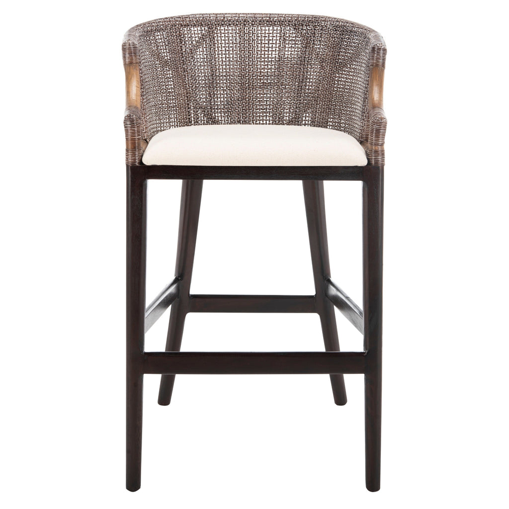 Sgabello da bar SAFAVIEH Virona Rattan da 30 pollici - 22,3 L x 20,5 L x 39 A - 22 L x 21 P x 39 A