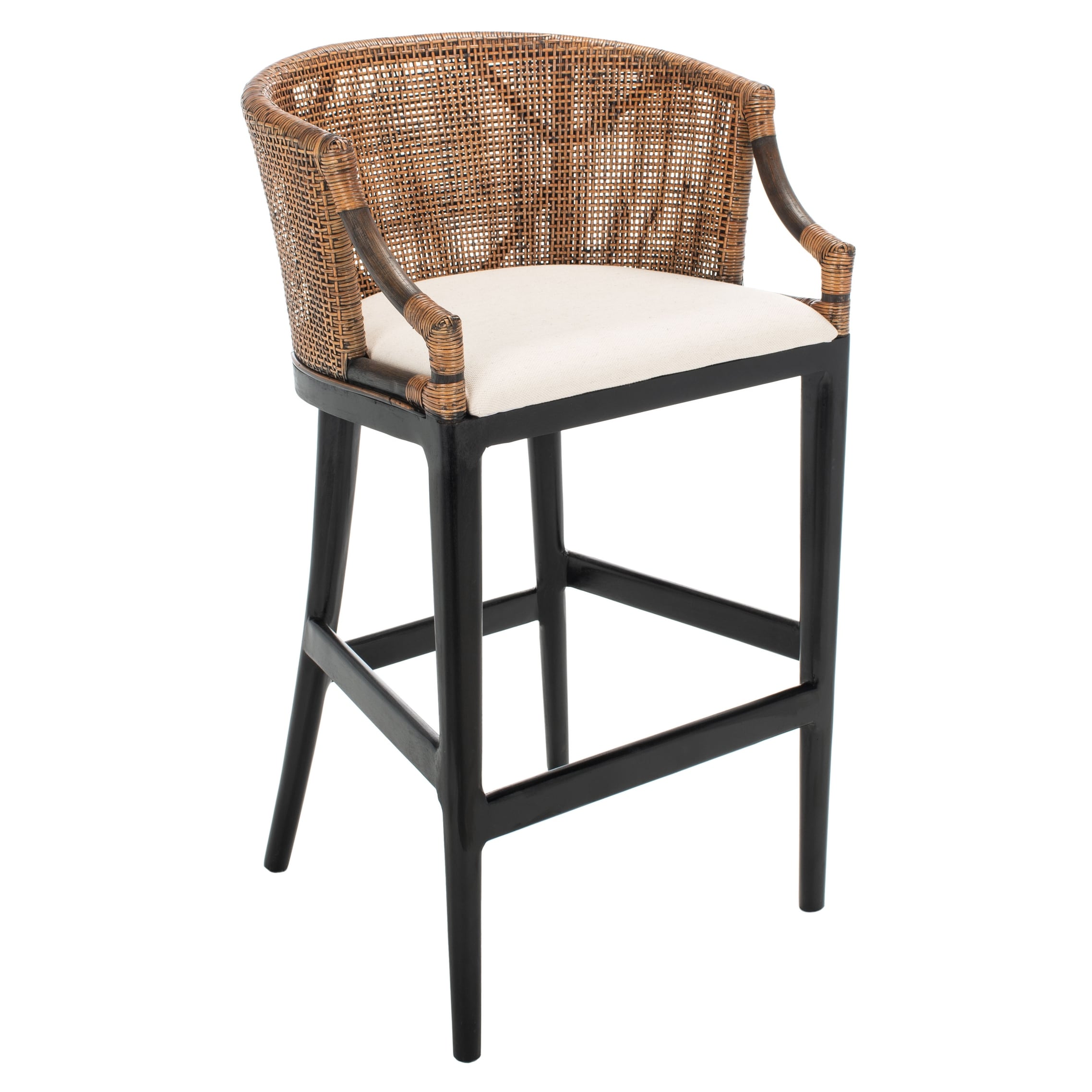 Sgabello da bar SAFAVIEH Virona Rattan da 30 pollici - 22,3 L x 20,5 L x 39 A - 22 L x 21 P x 39 A