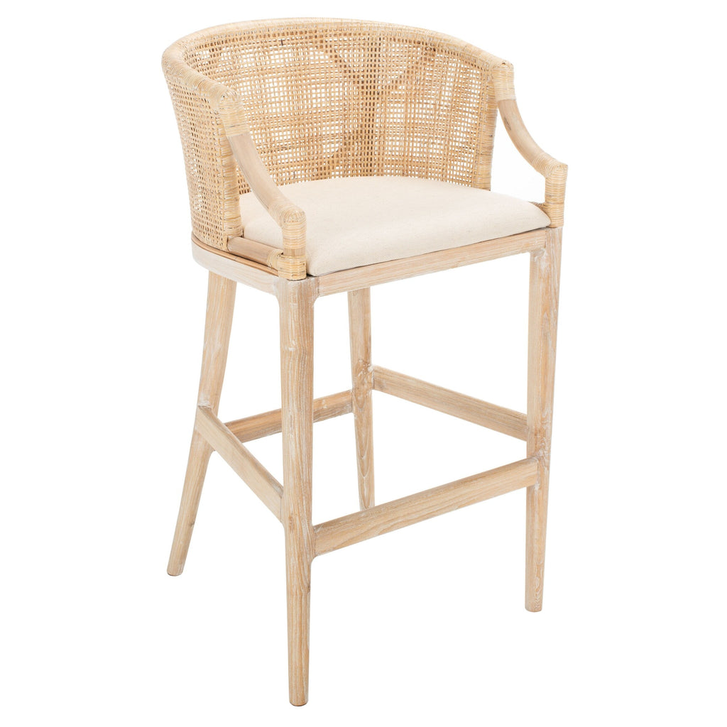 Sgabello da bar SAFAVIEH Virona Rattan da 30 pollici - 22,3 L x 20,5 L x 39 A - 22 L x 21 P x 39 A